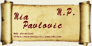 Mia Pavlović vizit kartica